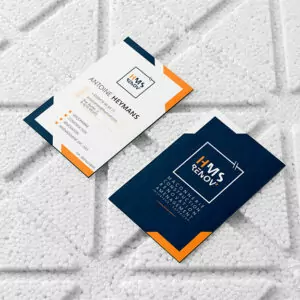 Création des cartes de Visite pour la société de construction / rénovation HMS Renov' à Nivelles
